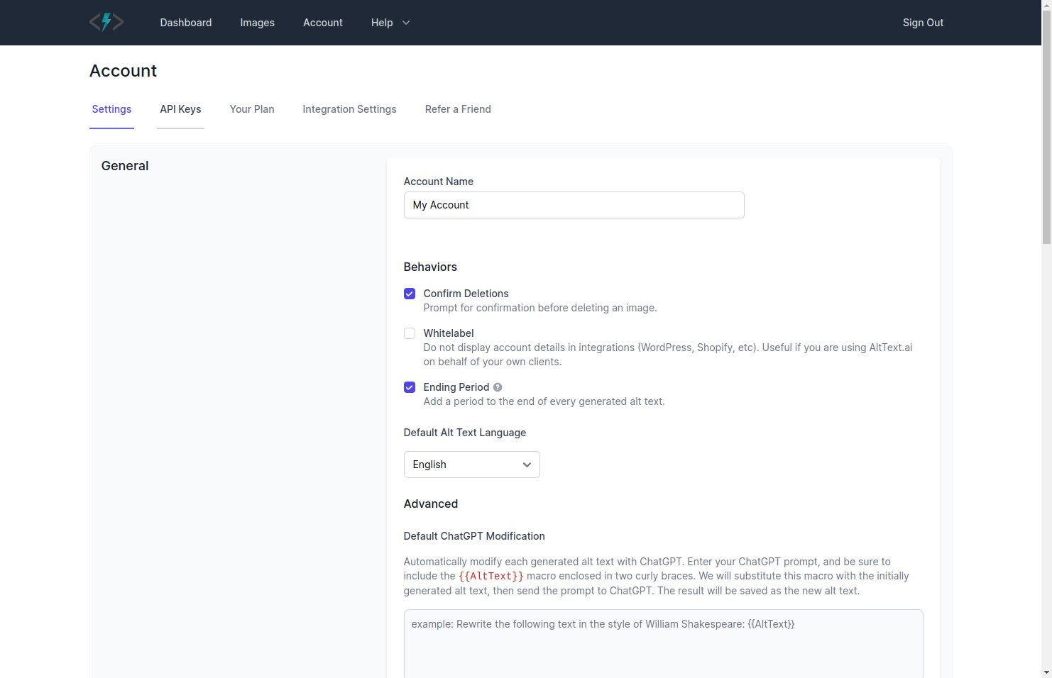 Click on API Keys