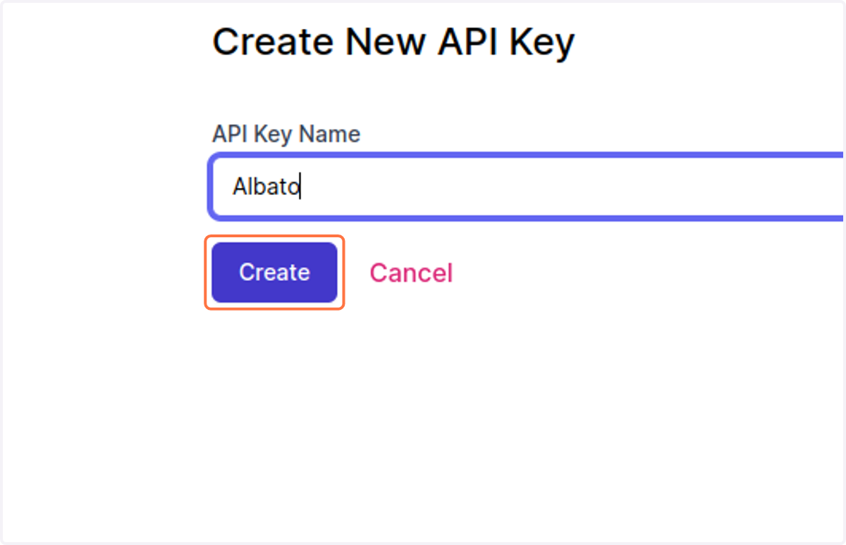 Click on create