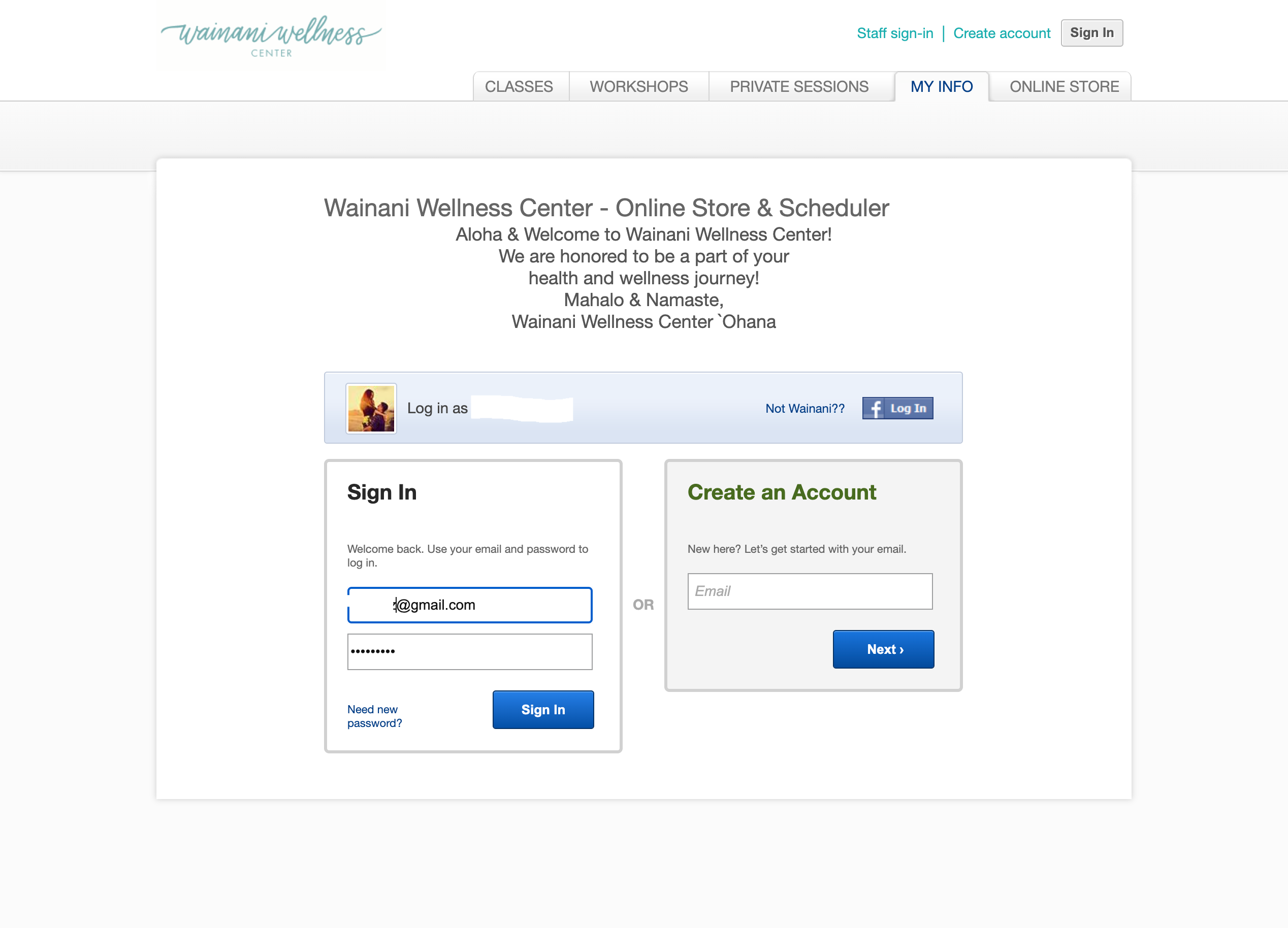 Click "sign in."