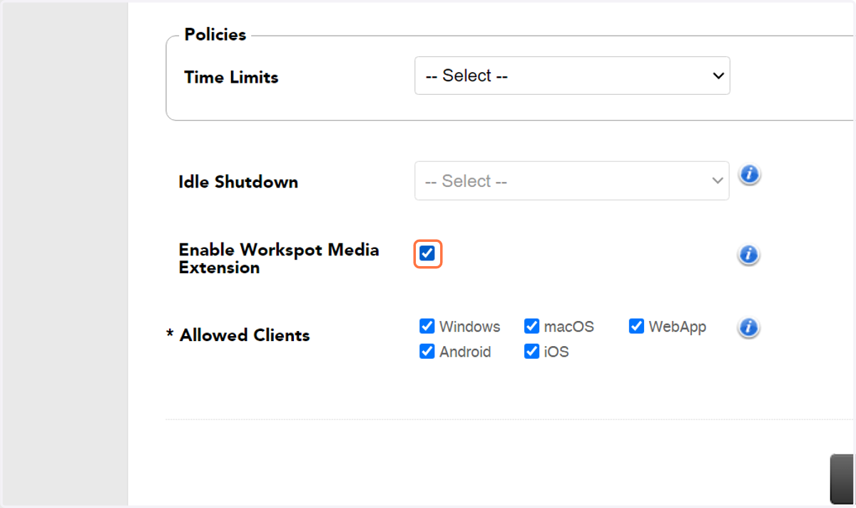 Check enableMediaRedirection