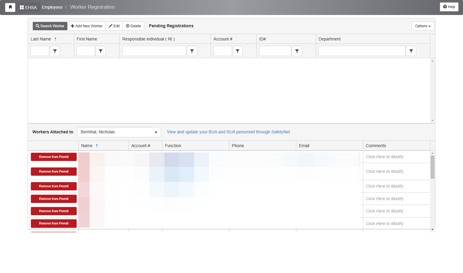 Click on Search Worker