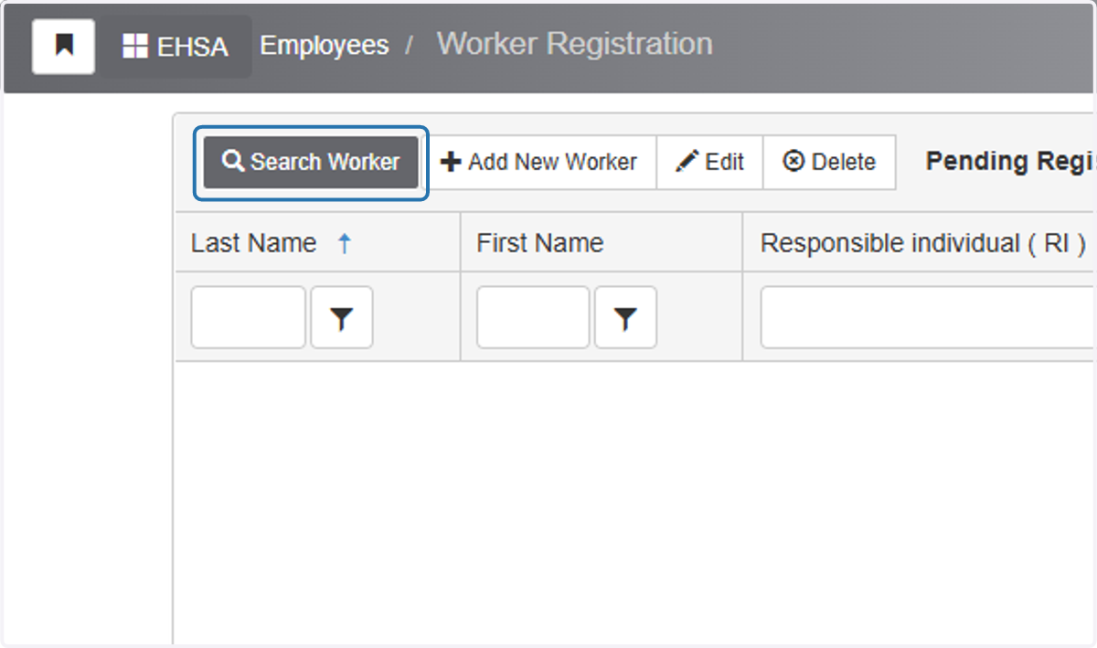 Click on Search Worker