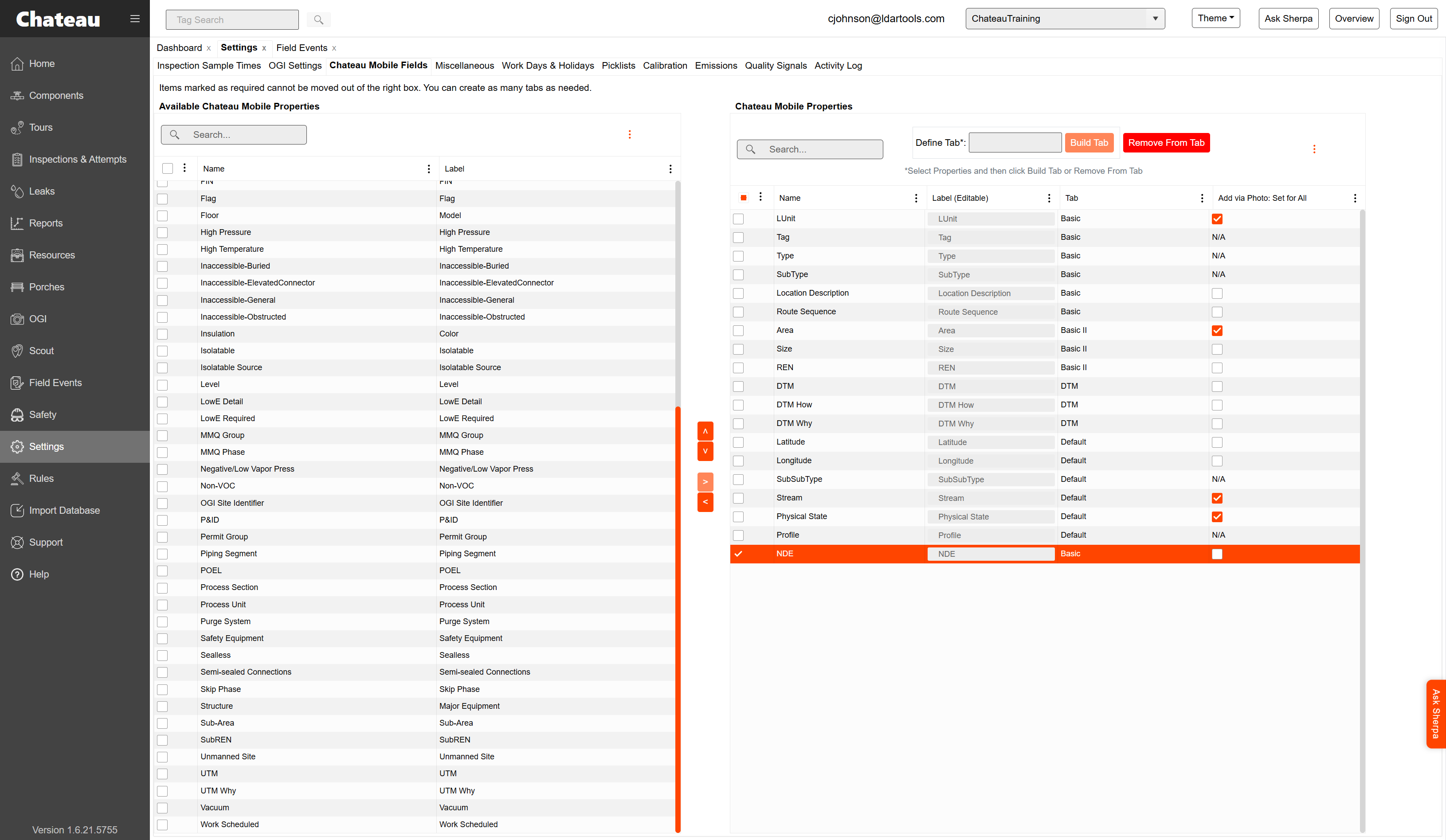 A. NDE now shows as an available field B. You can rename the tab it appears on if desired
