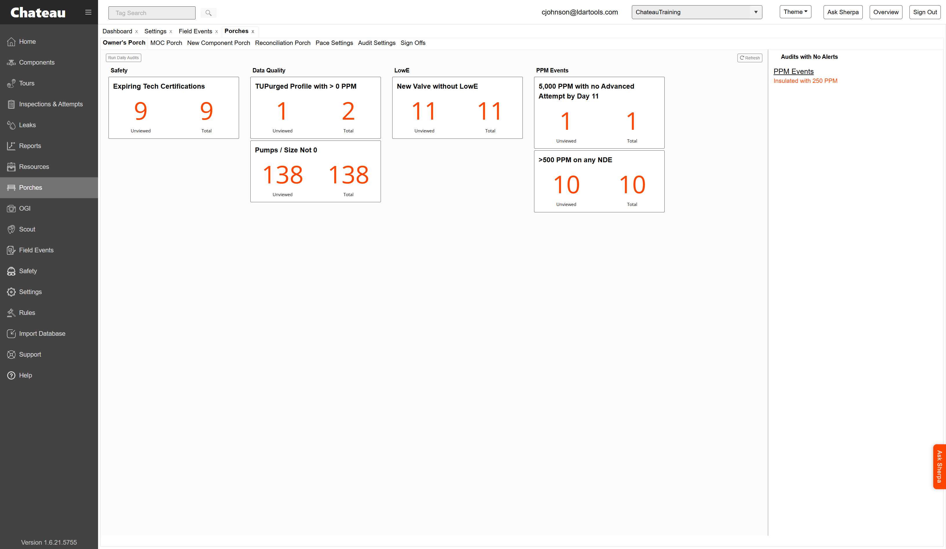 Click on the tile to view any alerts.