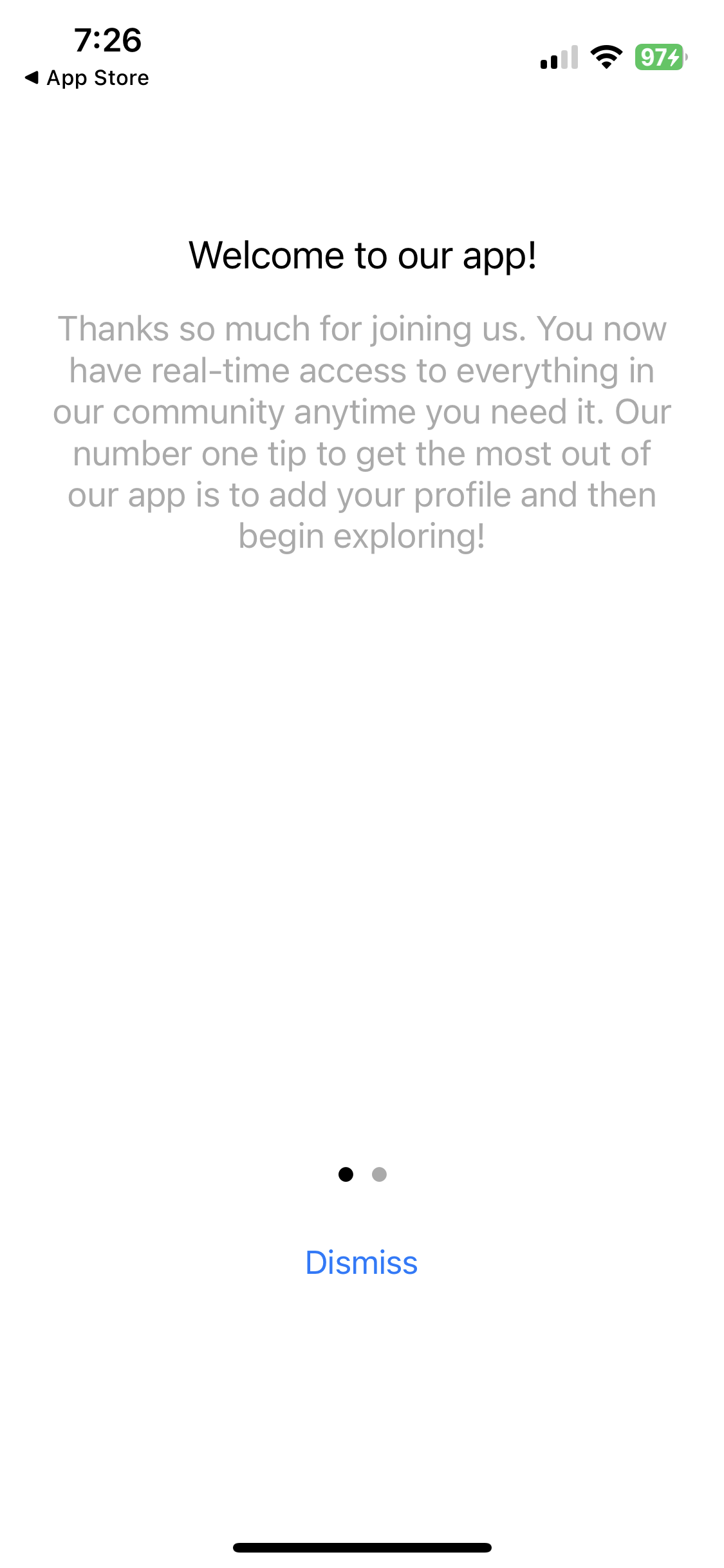 Welcome Prompt