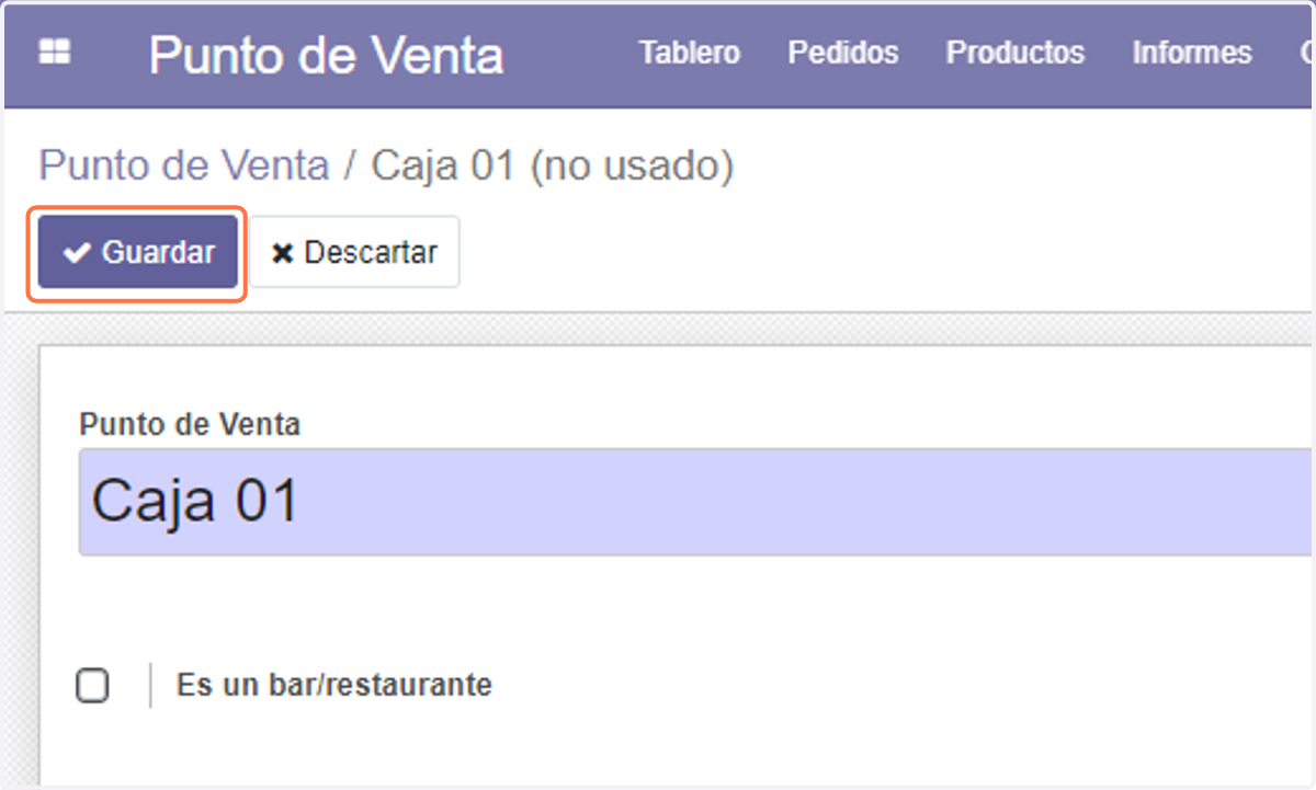 Click en Guardar