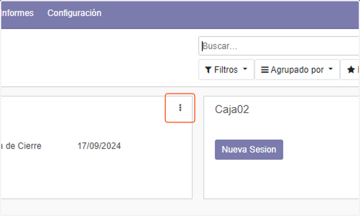 Seleccionamos Caja 01 para editar su configuración
