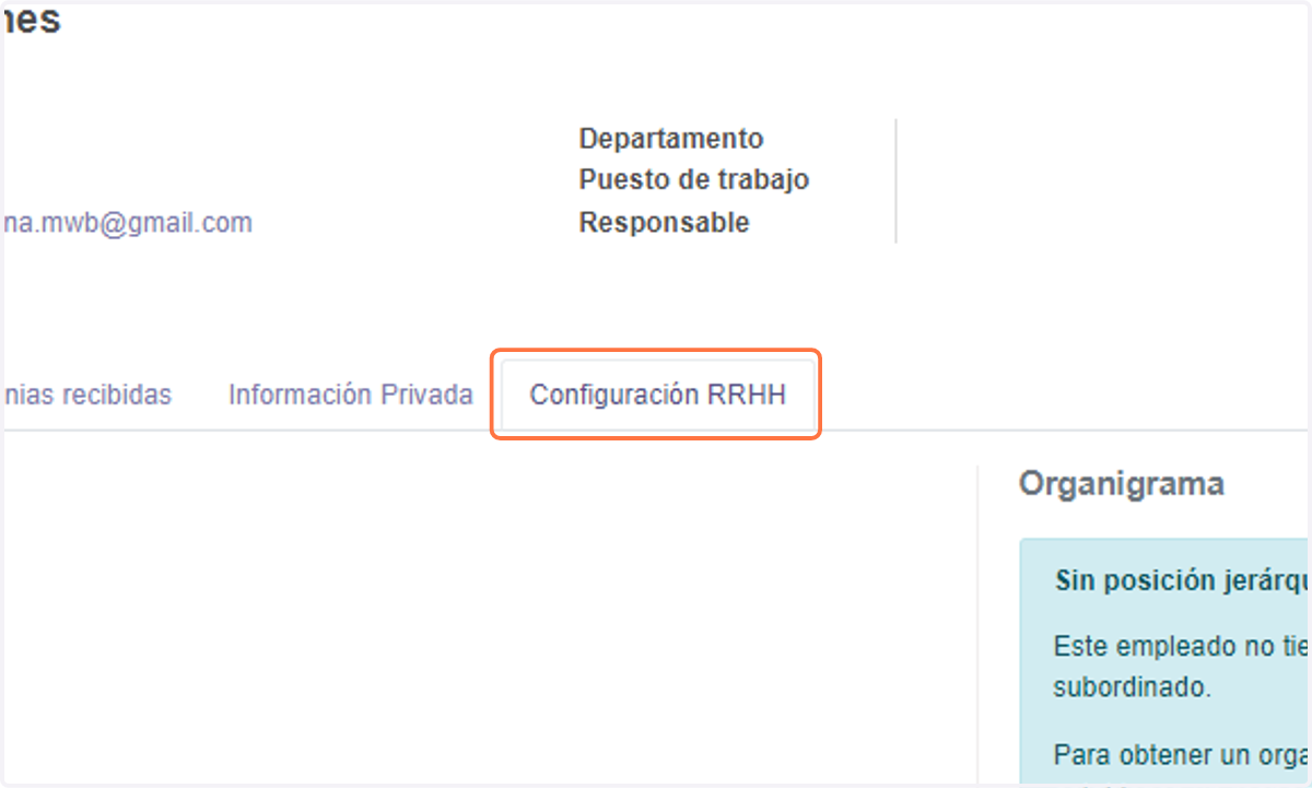 Click en Configuración RRHH