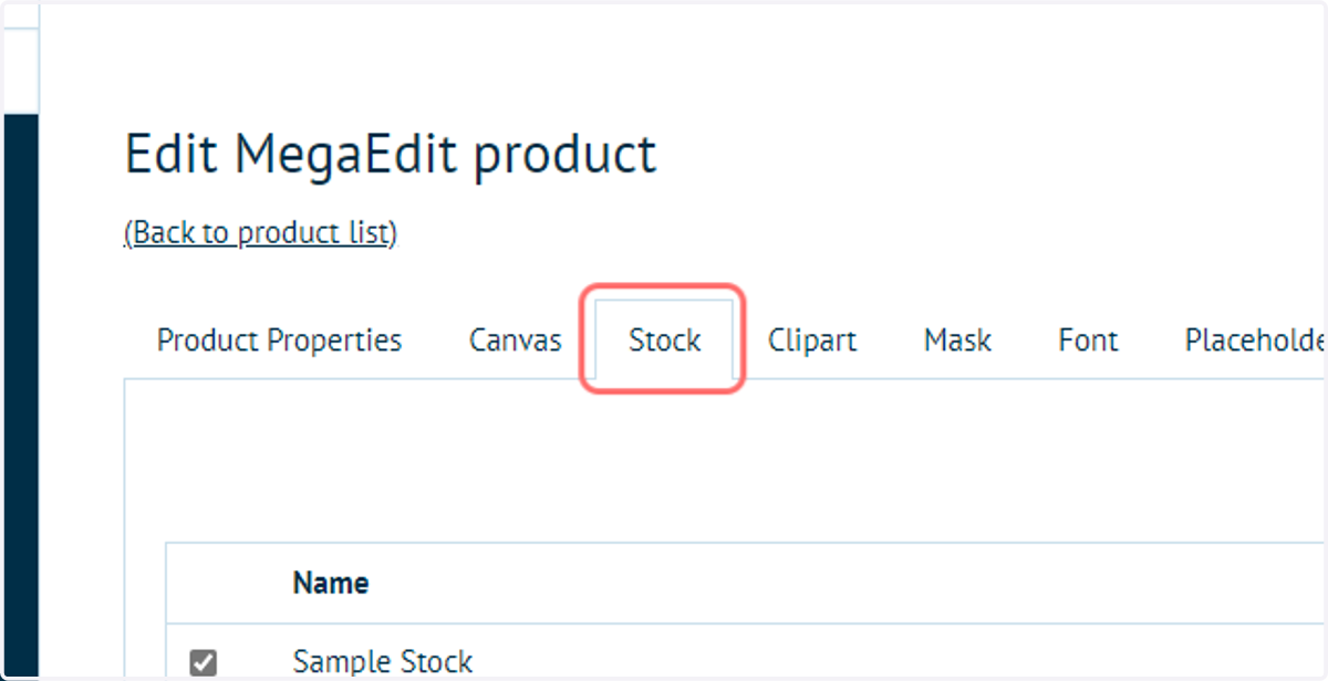 Click on Stock