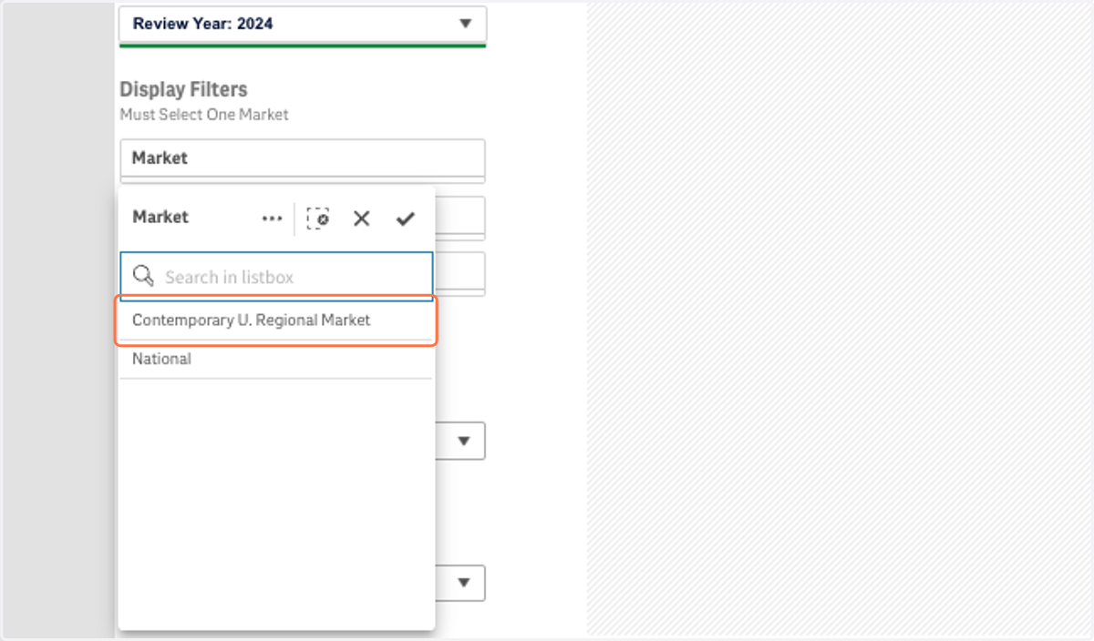 You can select a geographic market.