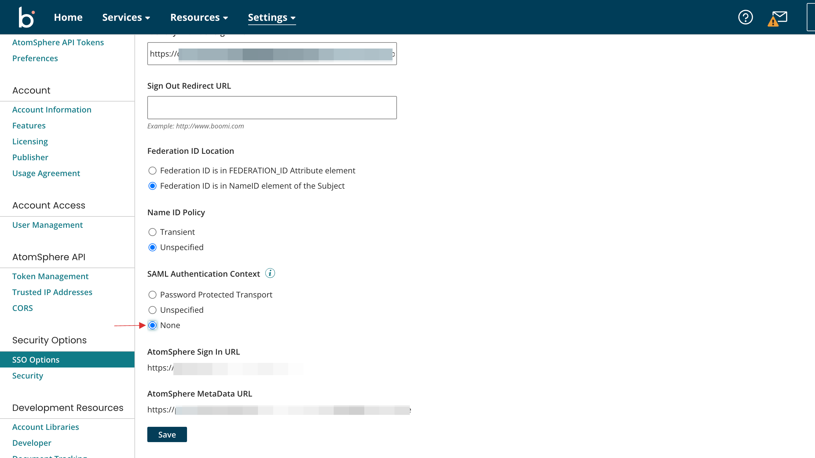 SAML Authentication Context