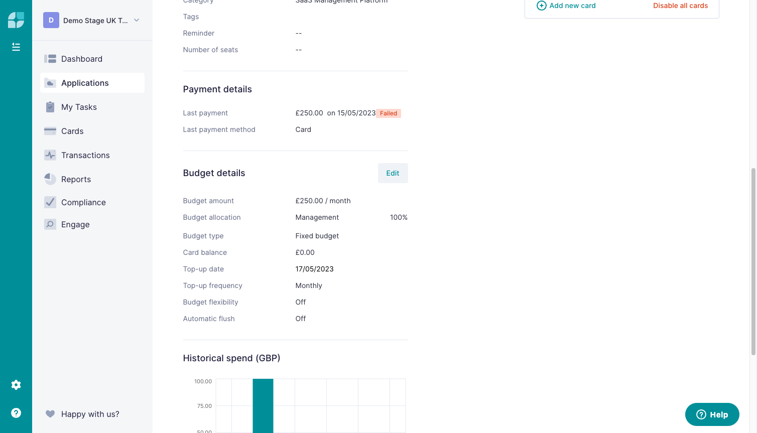 Scroll down to Budget details and click Edit