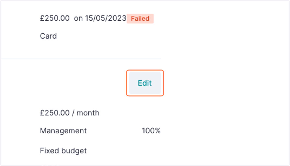 Scroll down to Budget details and click Edit