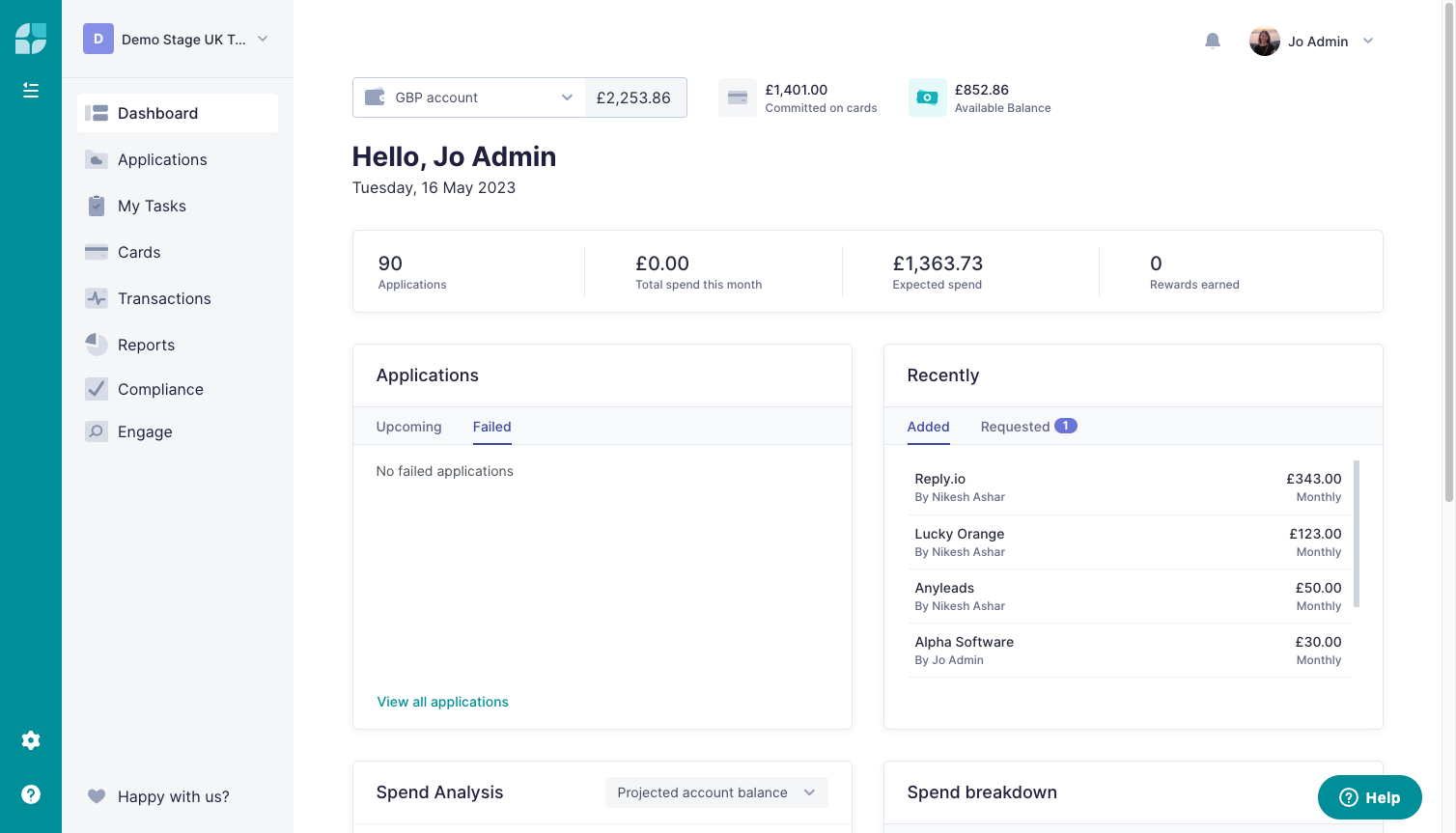 If you head back to Dashboard > Applications > Failed now, you will see that you've cleared any outstanding actions for the failed payment. Sweet