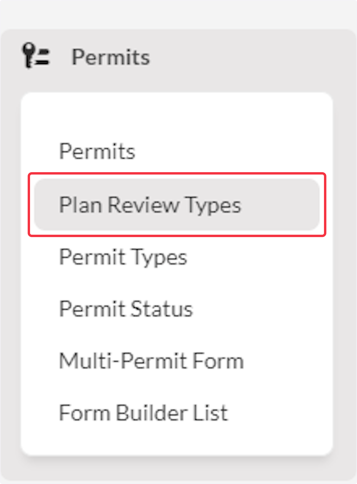 Click on Plan Review Types.