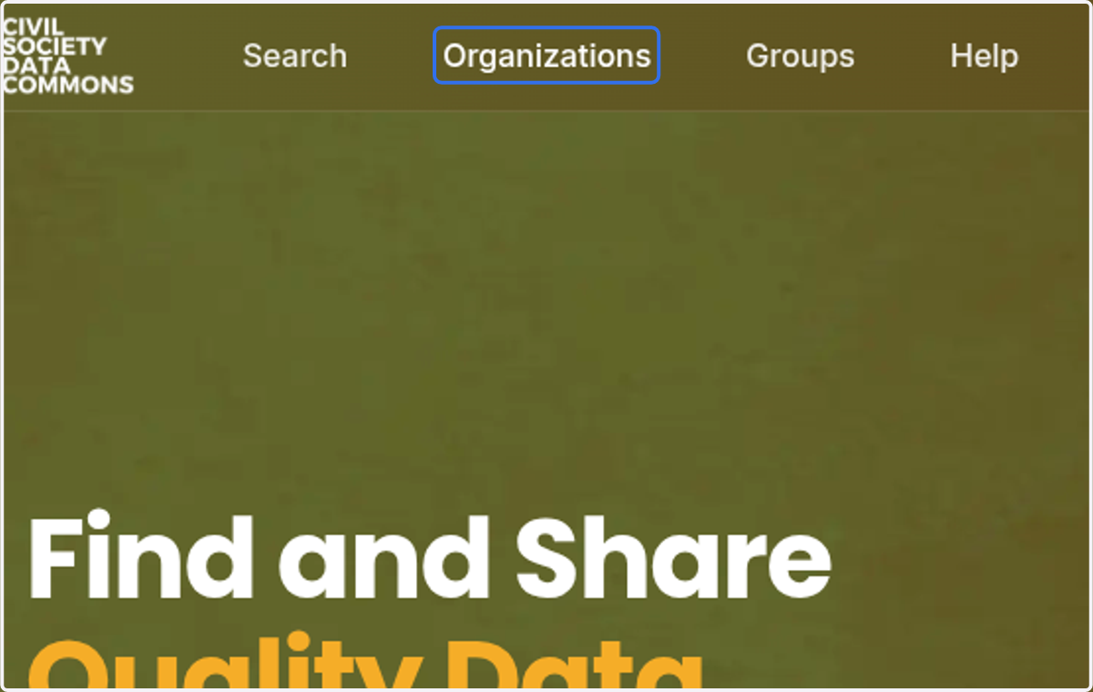 Click on Organizations