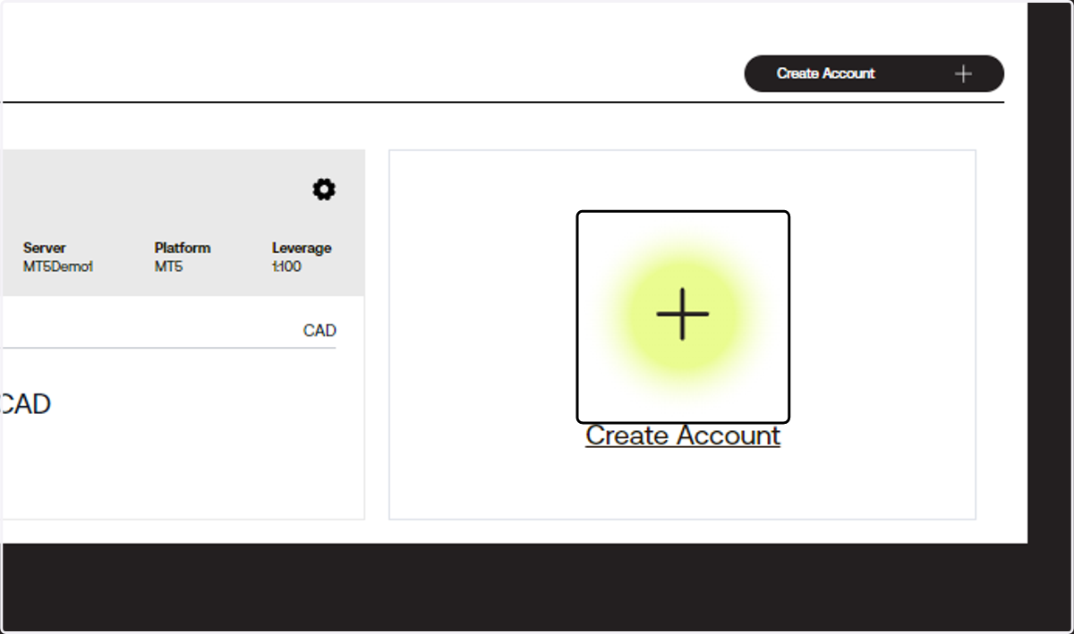 Click on + Create New Account