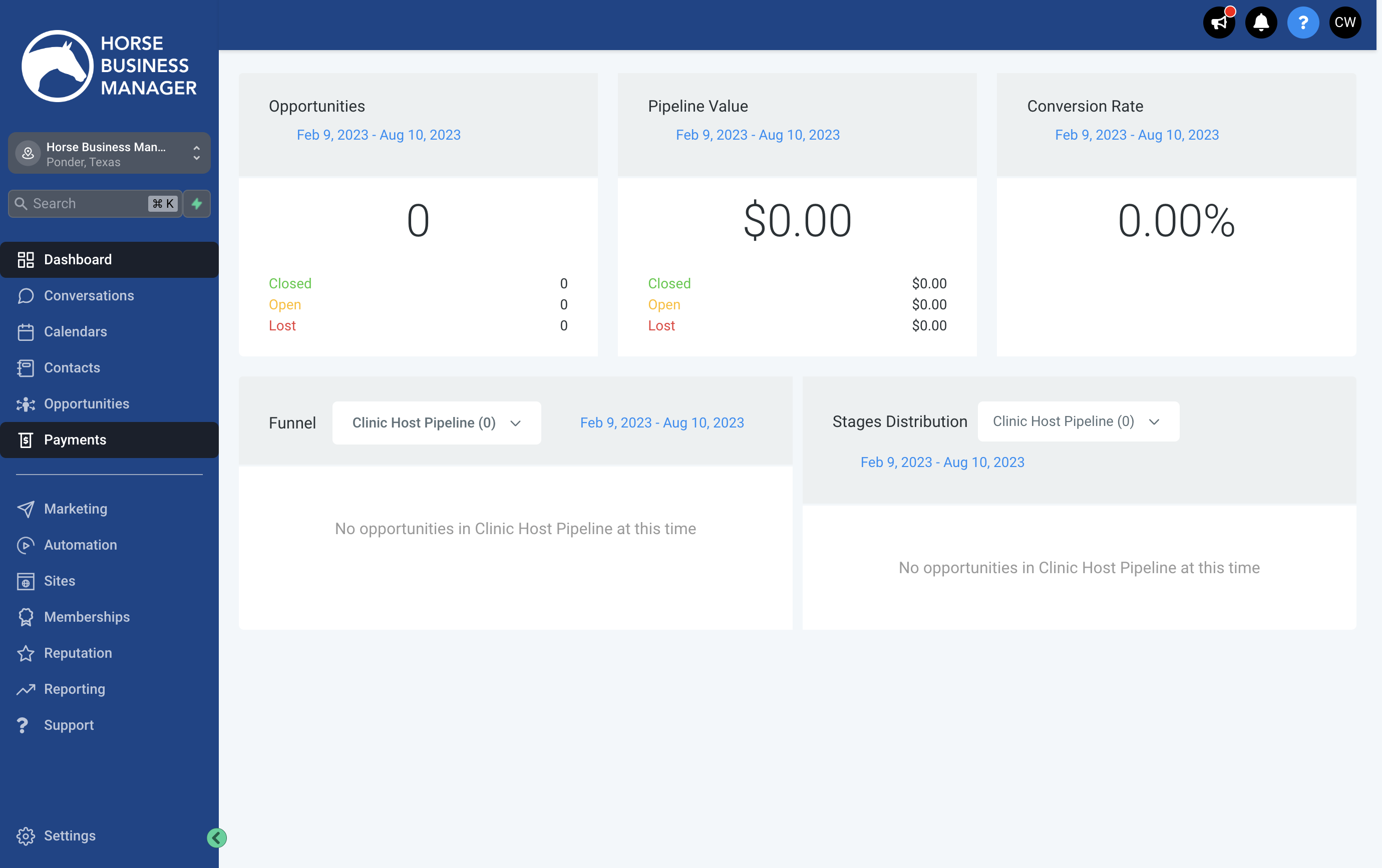 Click on Payments