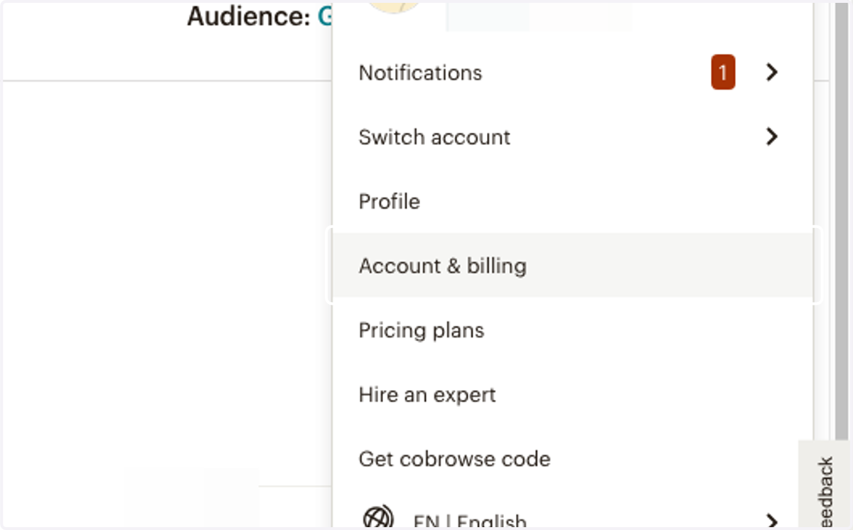 Click on Account & billing