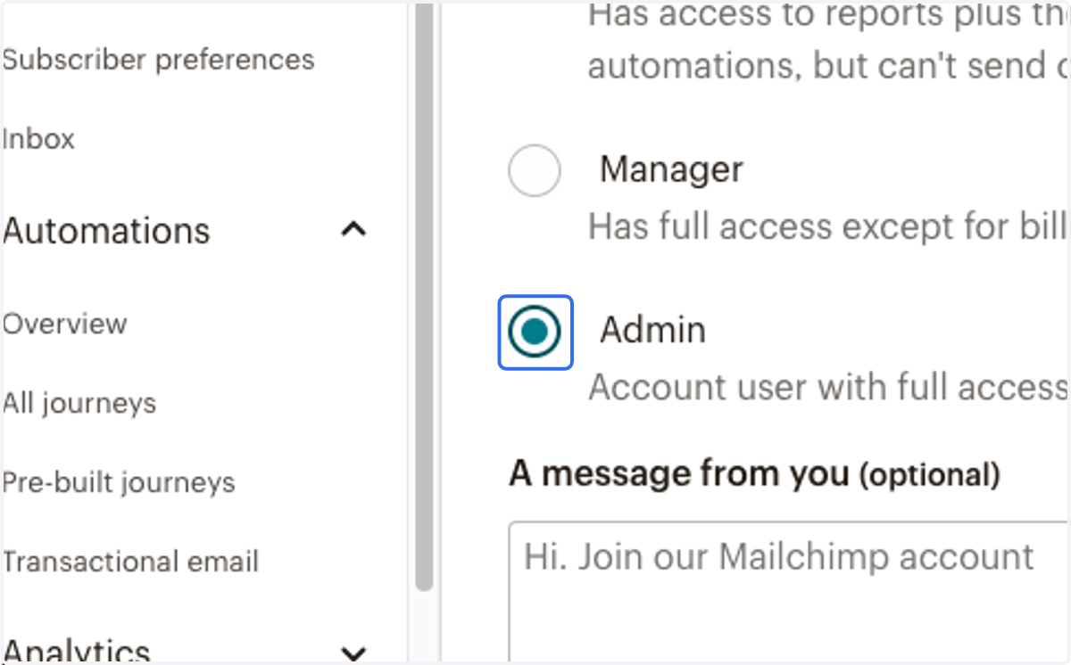 Select Admin…