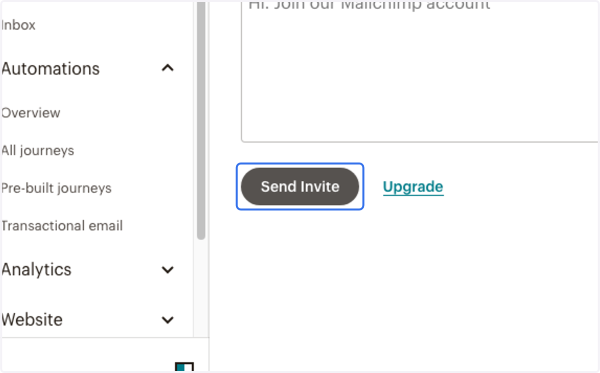 Click on Send Invite