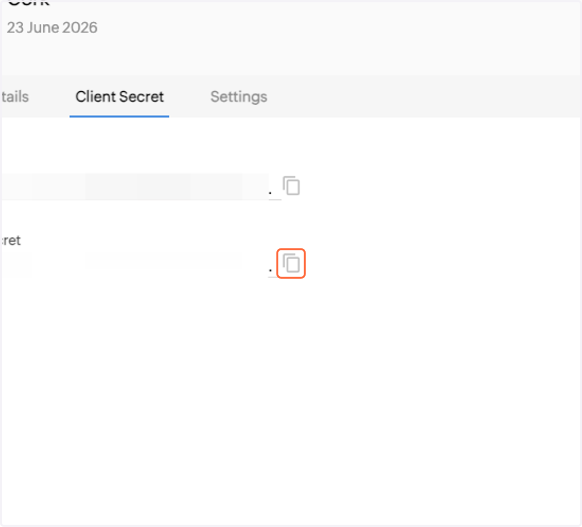 Copy the Client Secret