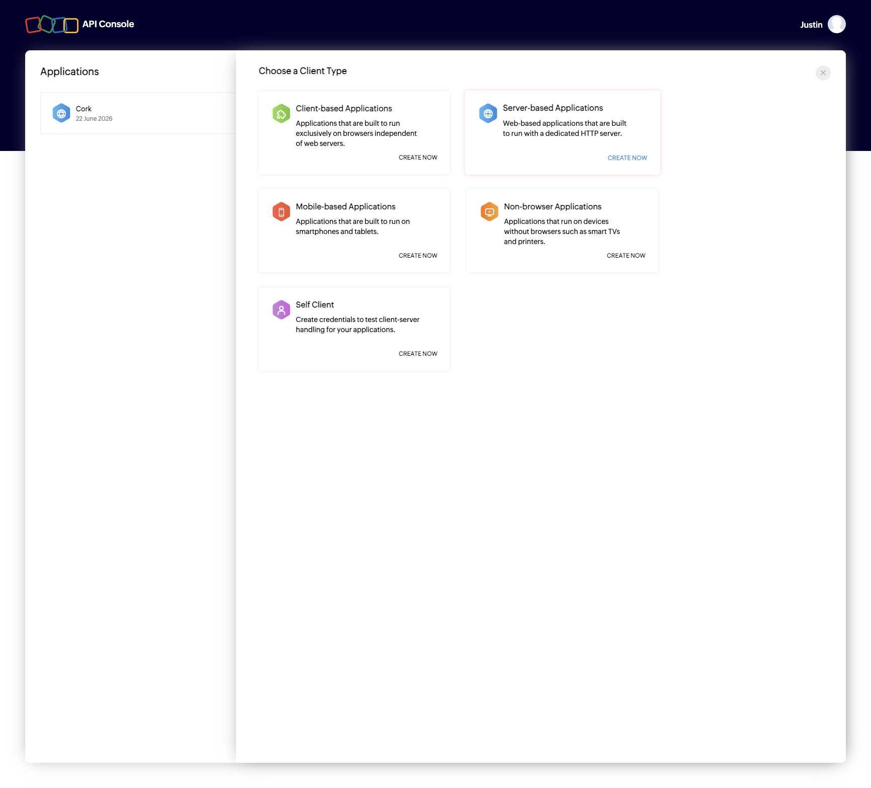 Click on Server-based Applications…