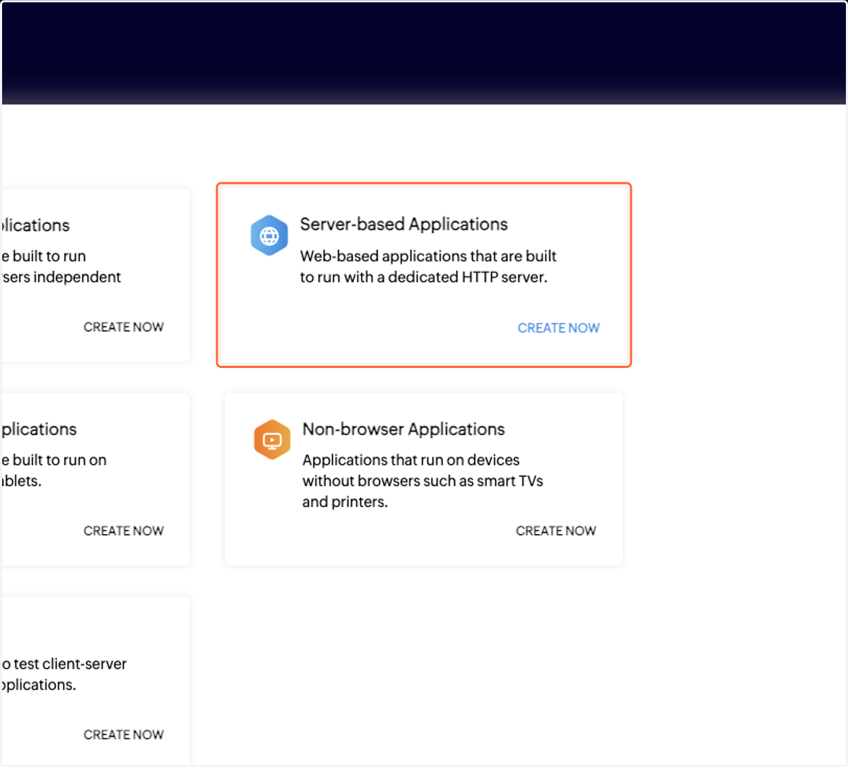 Click on Server-based Applications…