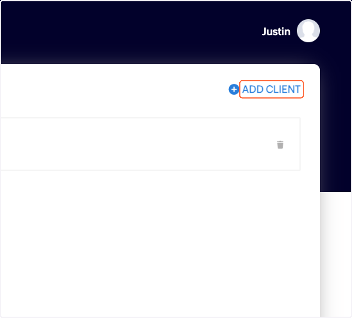 Click on ADD CLIENT