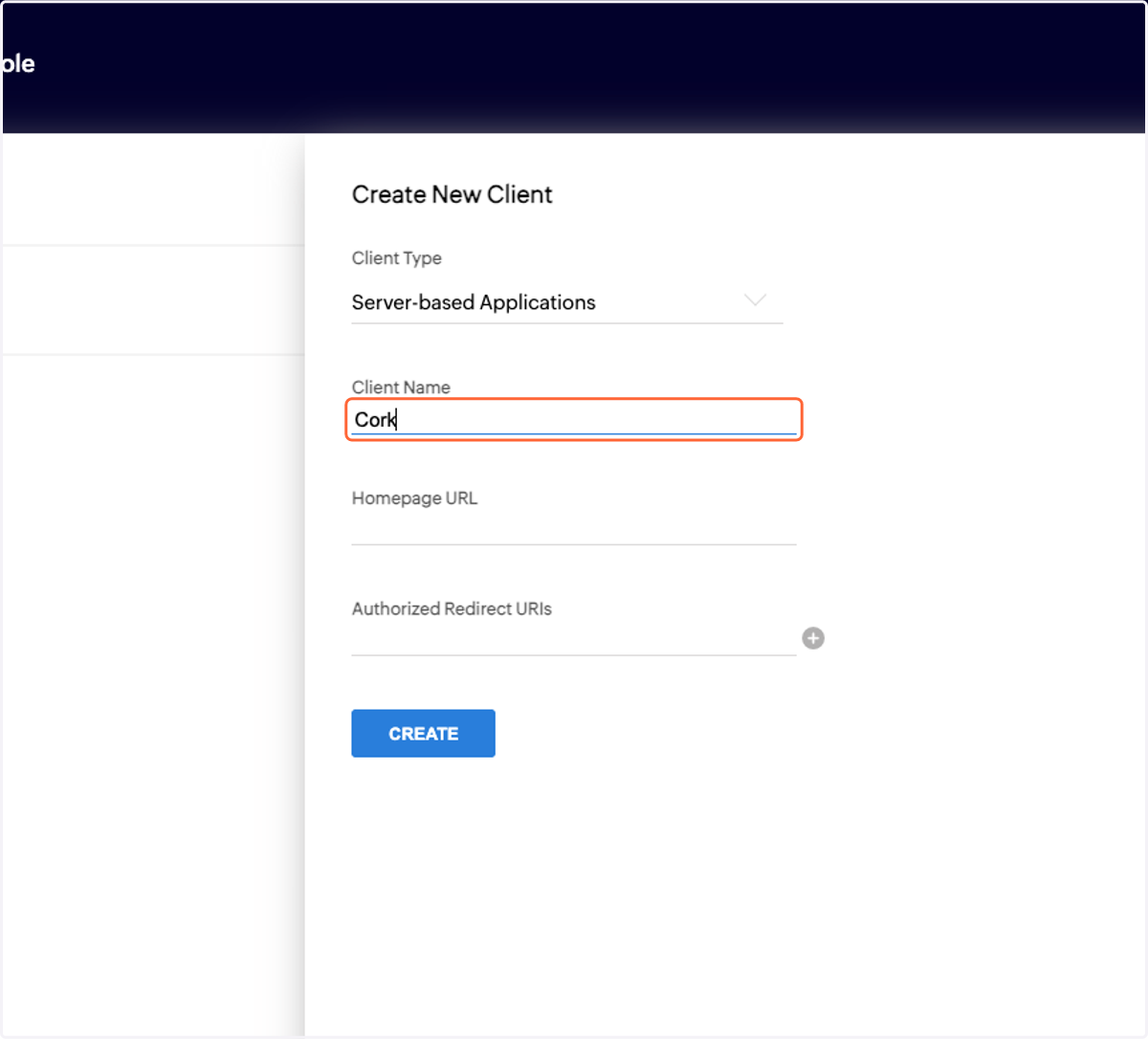 Type in text field