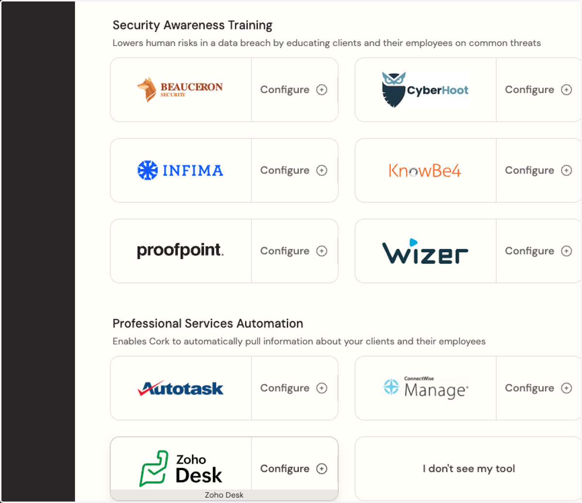 Click on Configure Zoho Desk integration