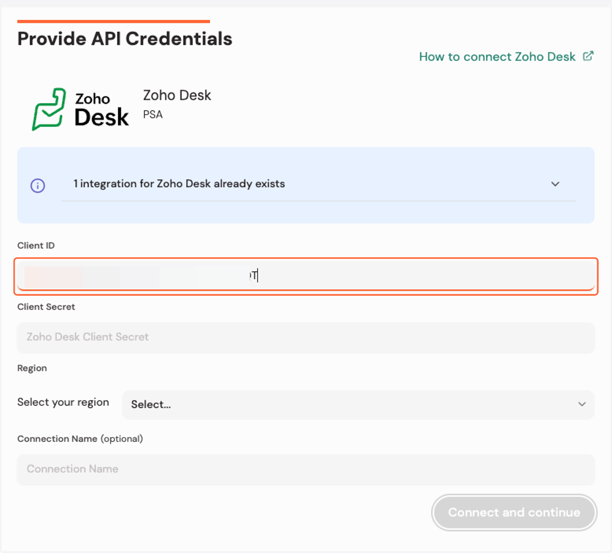 Paste the client ID