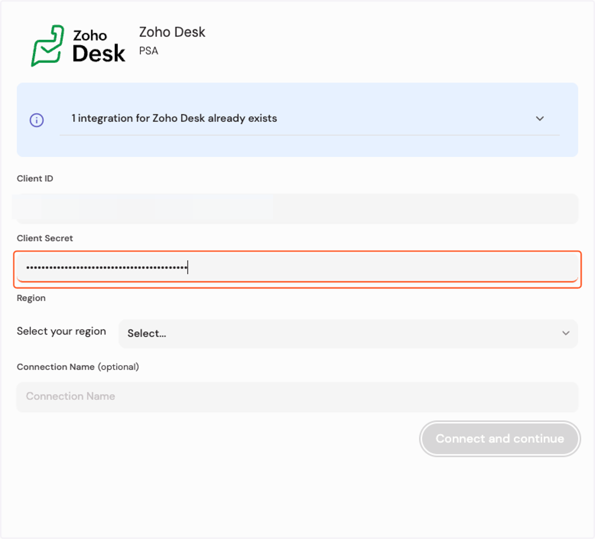 Paste the client secret