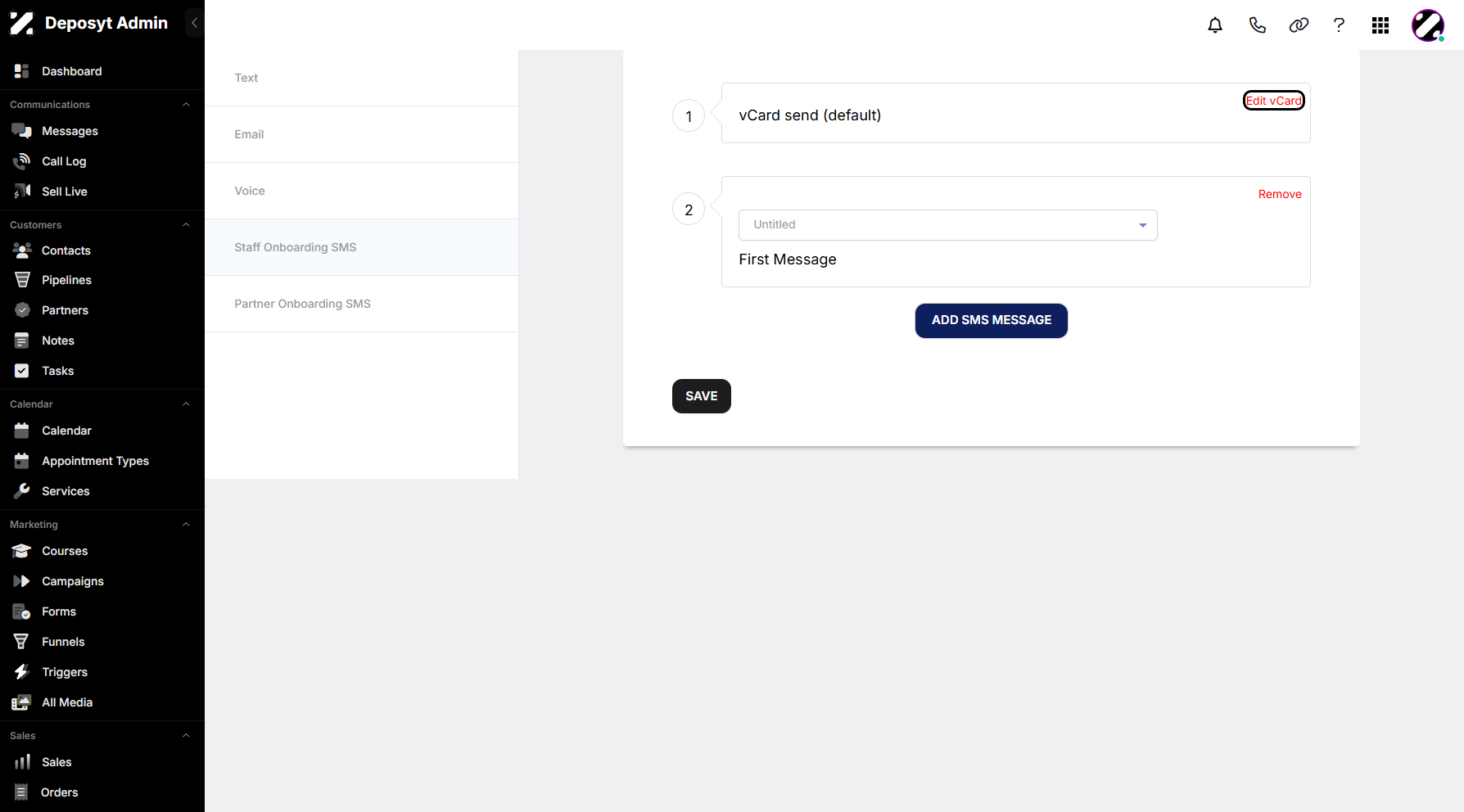 Step 7: To configure your virtual card, click Edit vCard above to proceed.