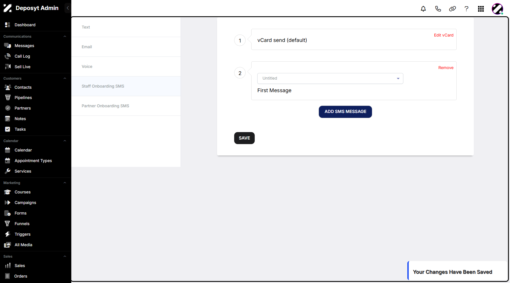 Step 12: A pop-up notification will confirm the action.