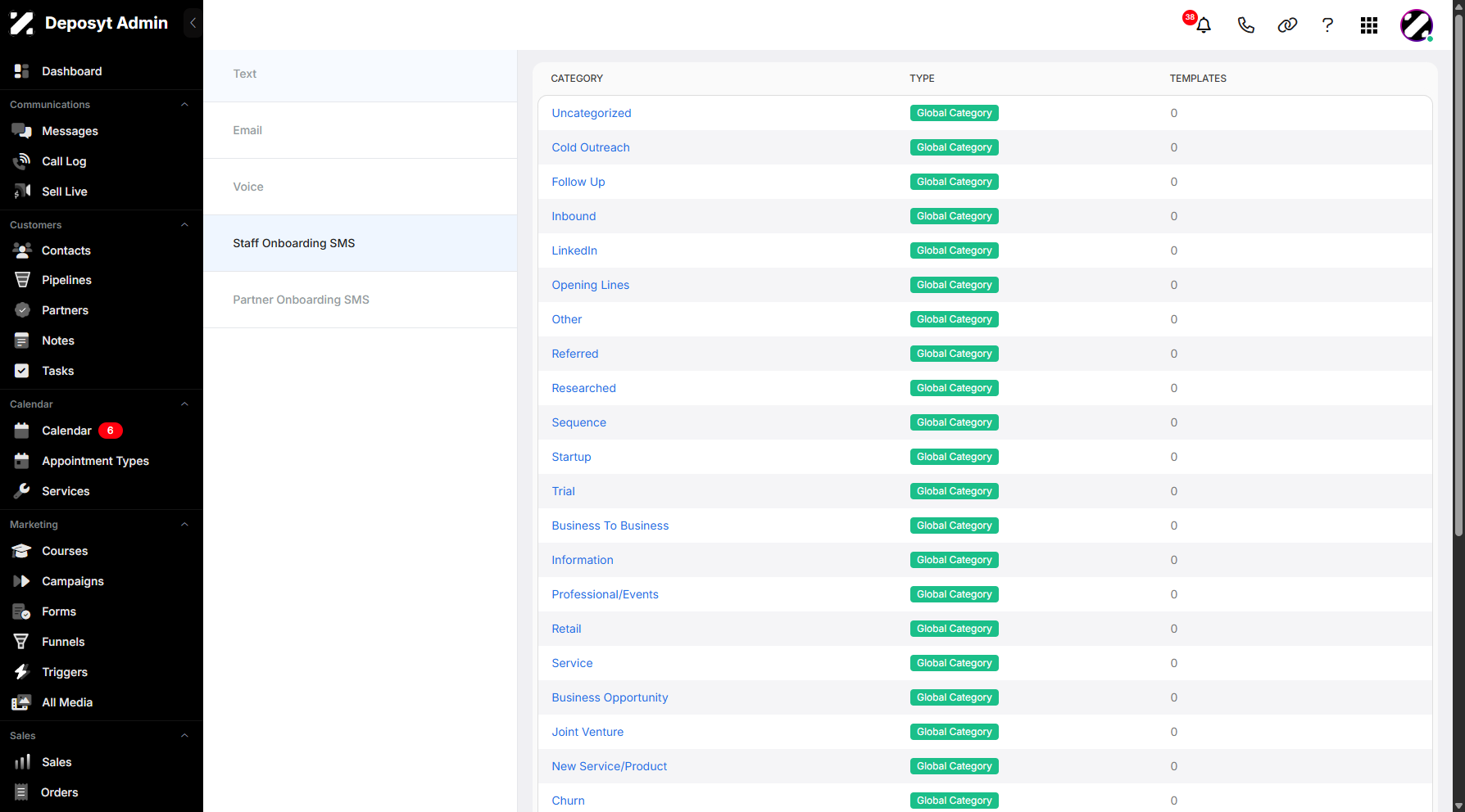 Step 5: Click on Staff Onboarding SMS to navigate.