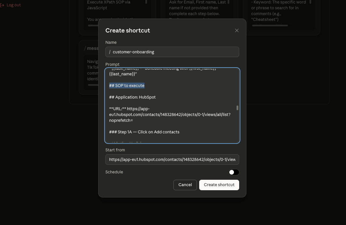 Paste under "## SOP to execute"