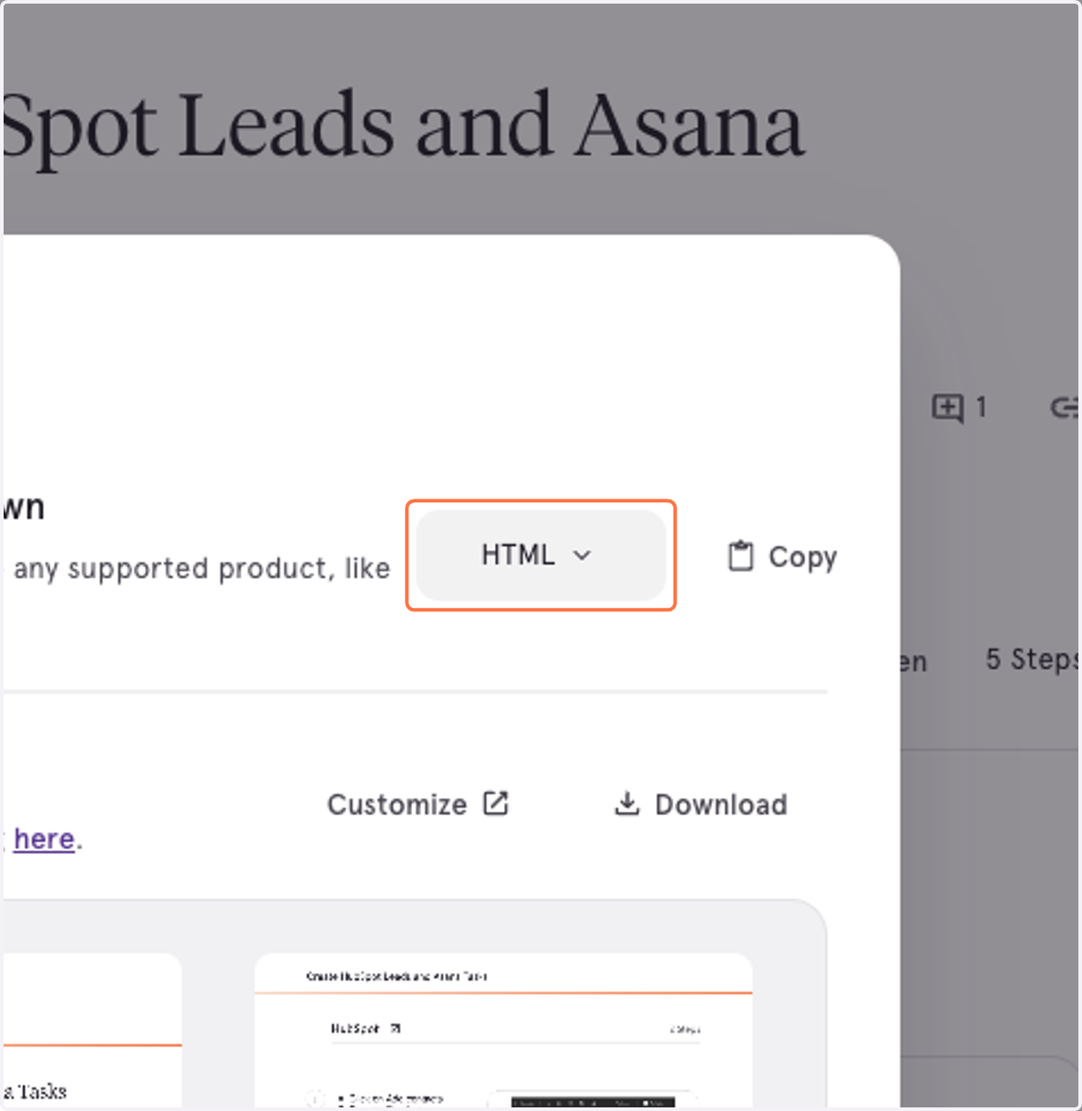 Then Click on HTML dropdown