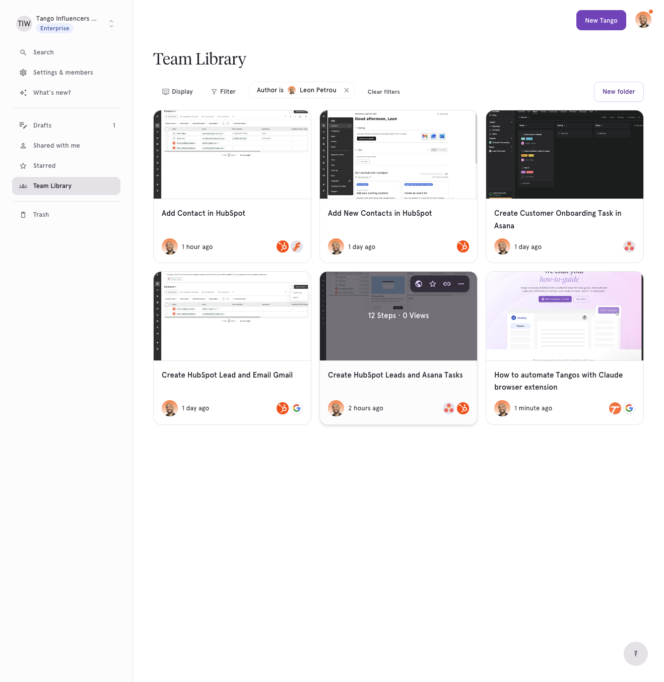 Click on your Tango you just created in your Tango library