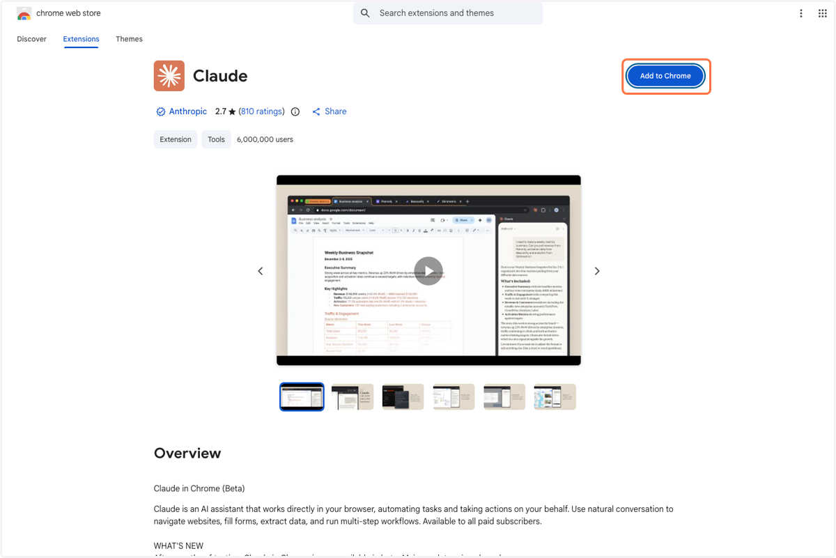 Install the Claude browser extension