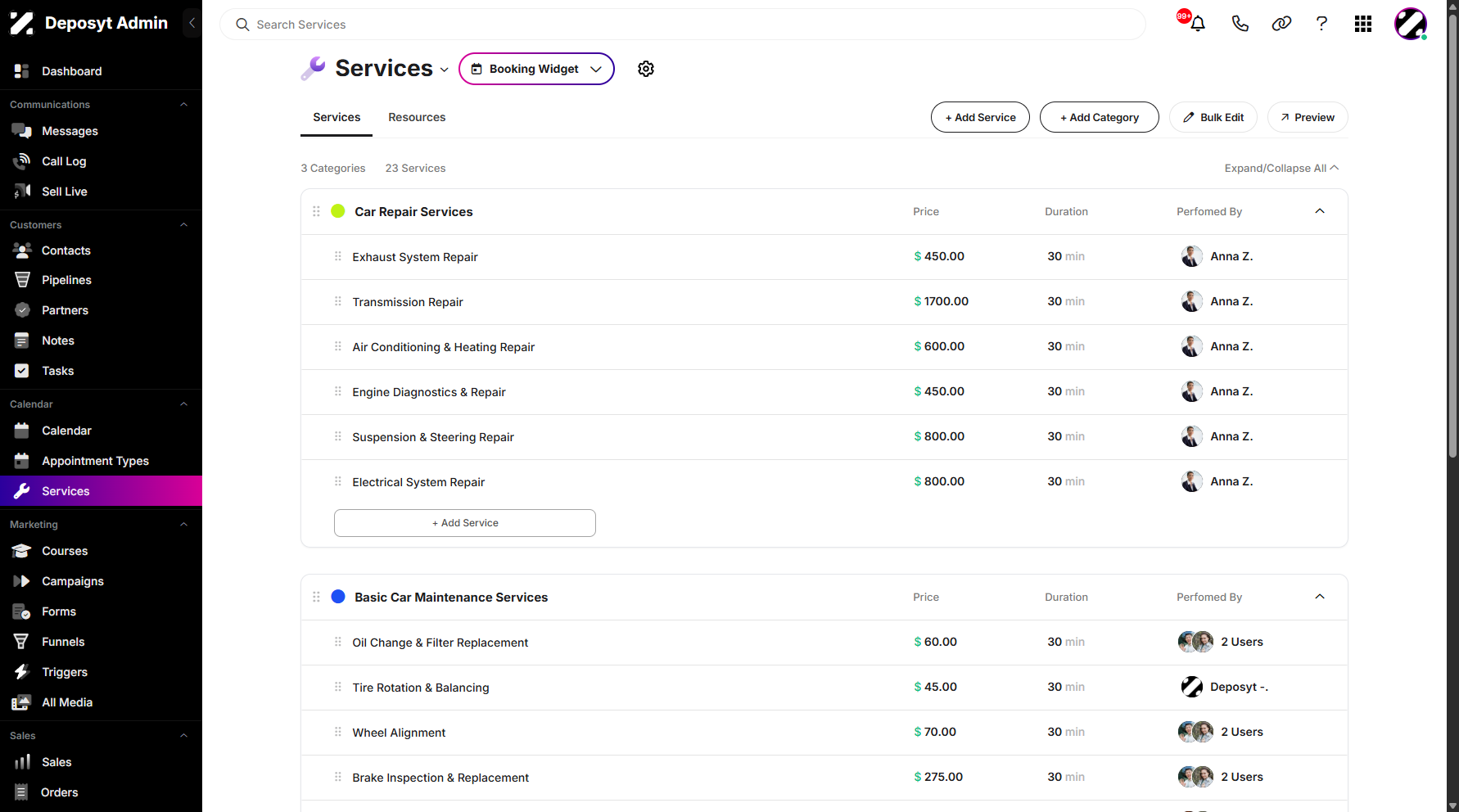 Step 6: You are now navigated to the Services Menu section. This feature helps users quickly navigate from one section to another.