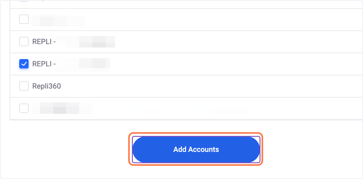 Select the GBP account you want to add to MultiHub by clicking the check boxes. Then, click Add Accounts
