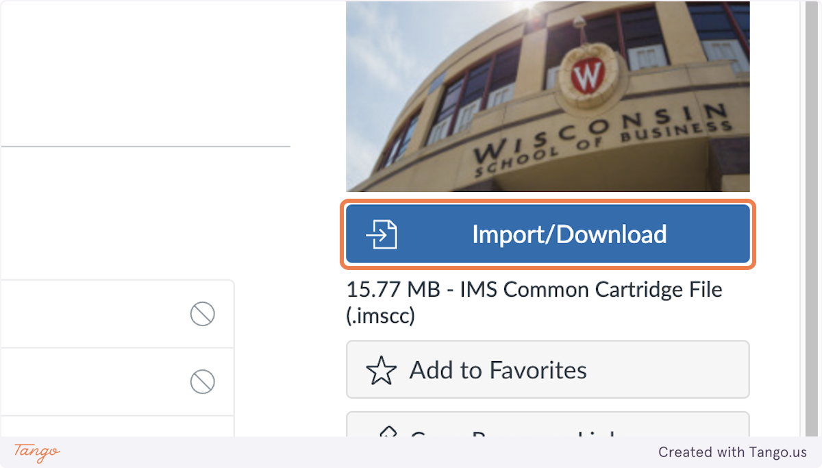Click on Import/Download and a list of your courses will appear