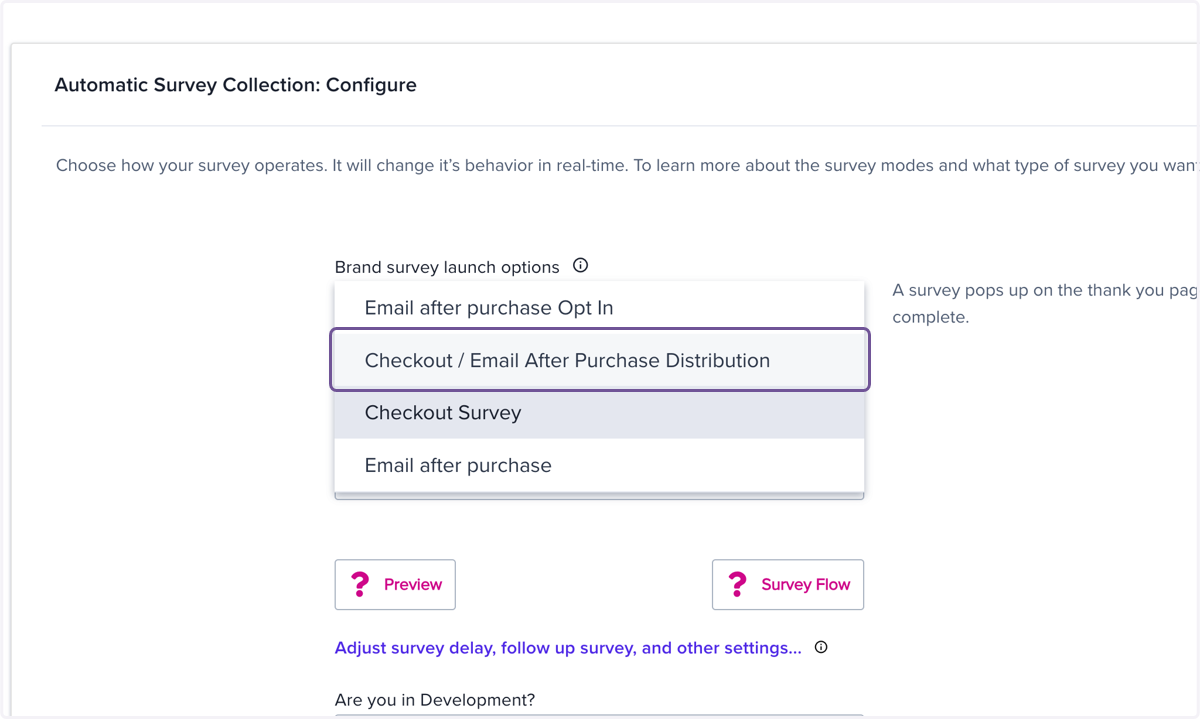 Click on Checkout / Email After Purchase Distribution