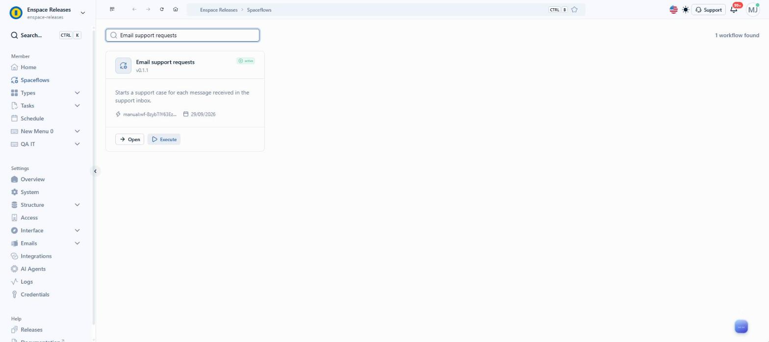 Locate the flow that should start from the received messages and click Open