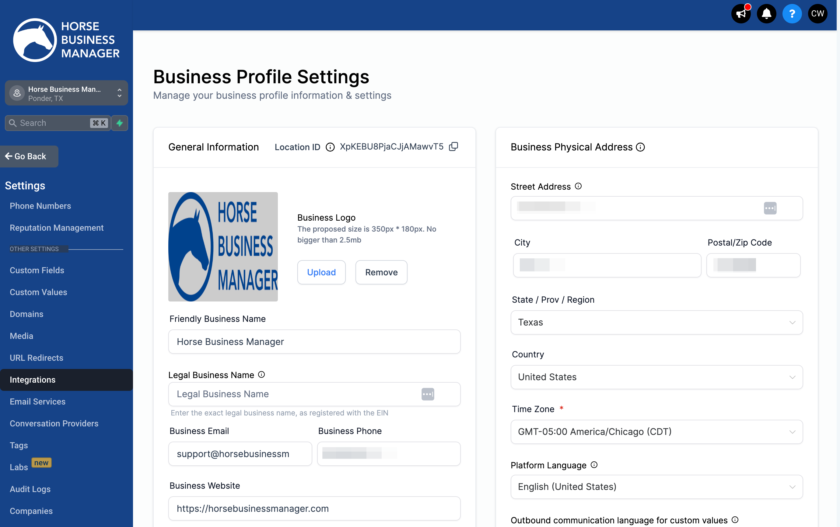 Click on Integrations