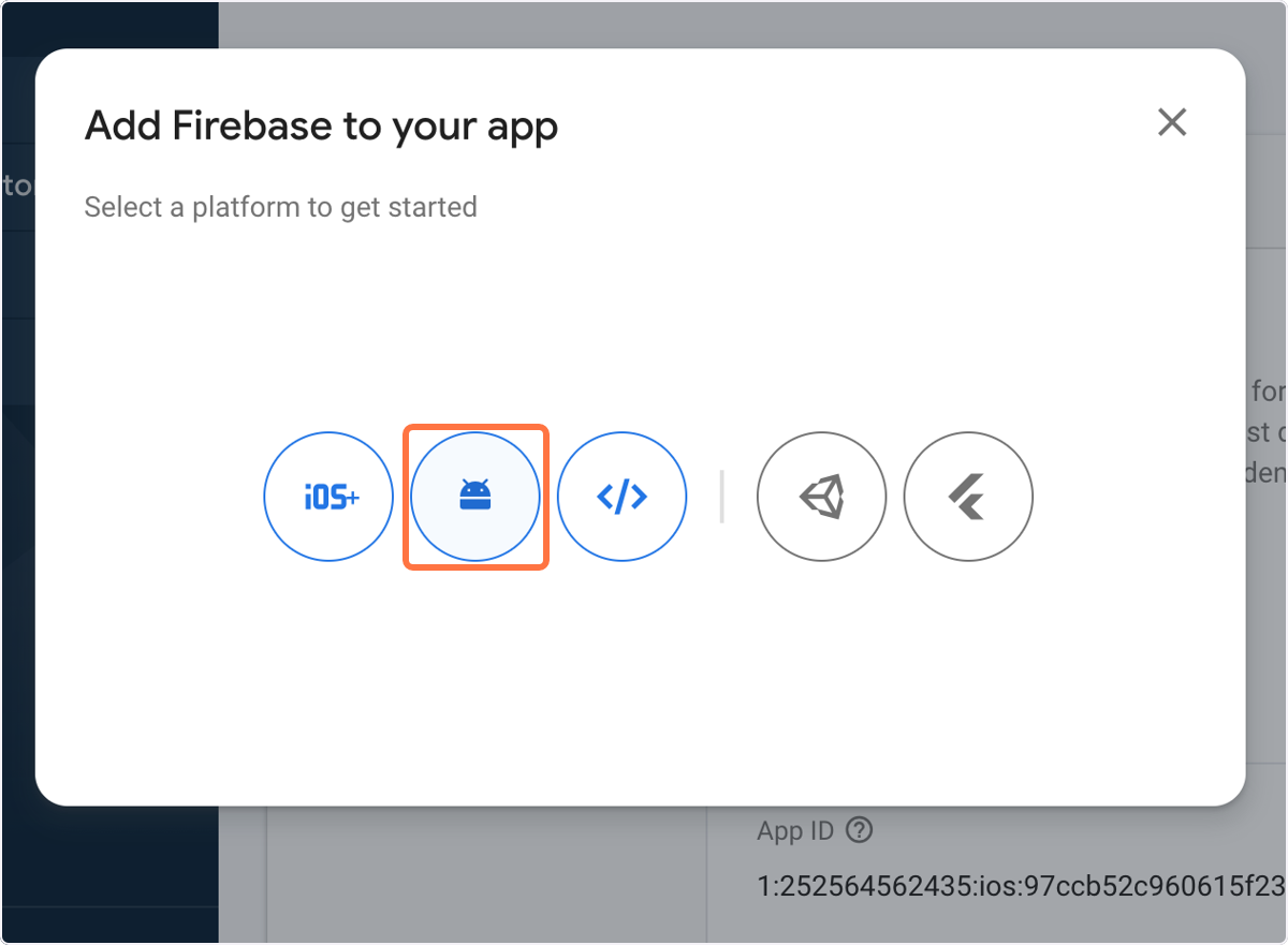 6. Click on the Android symbol 6. Click on the Android symbol