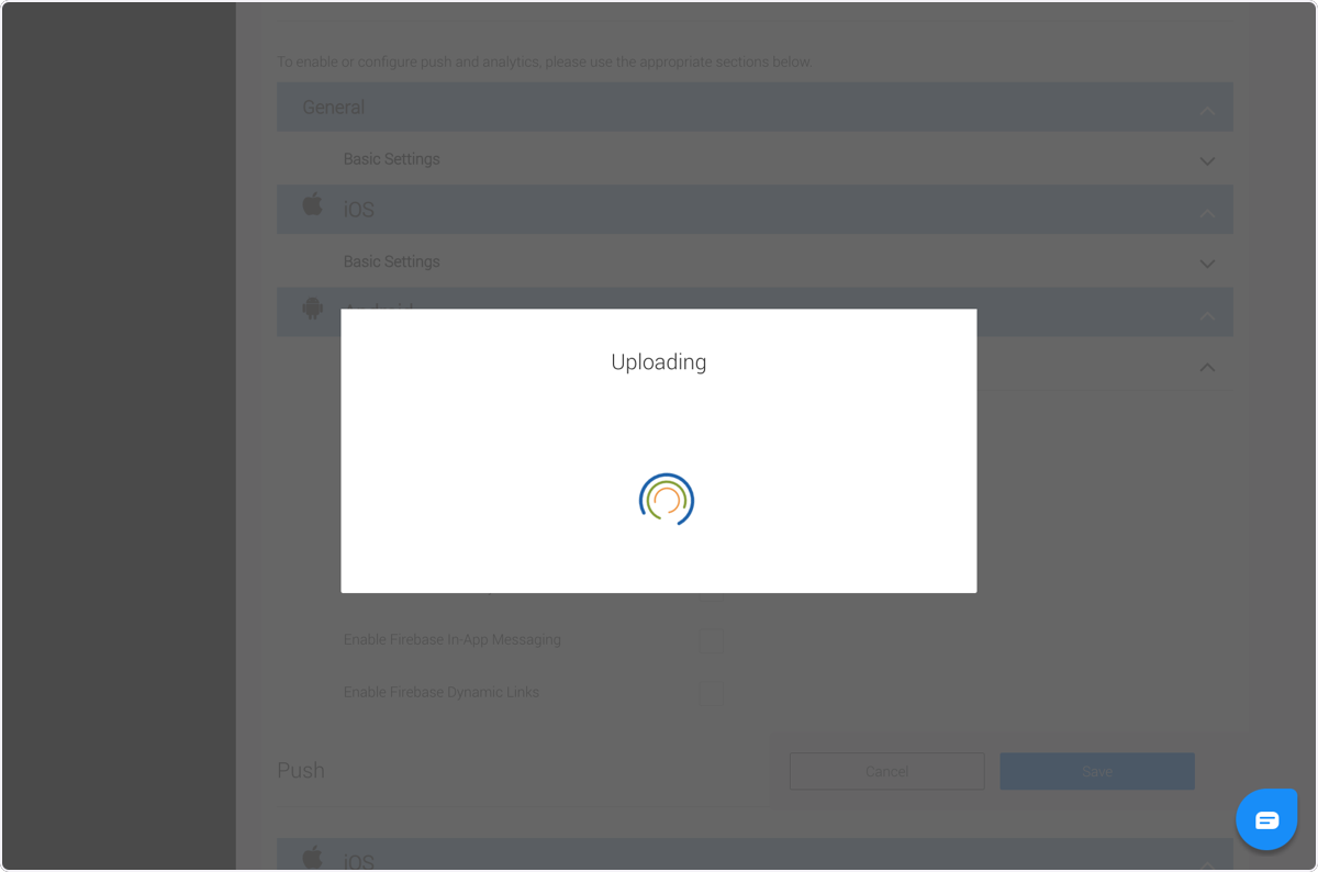 Wait until the upload has finished Wait until the upload has finished