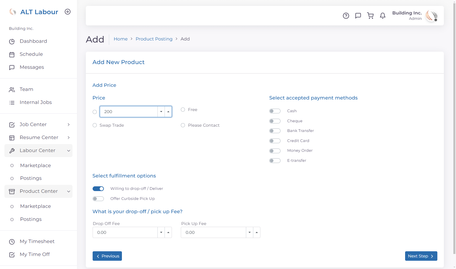 Select Accepted Payment Methods