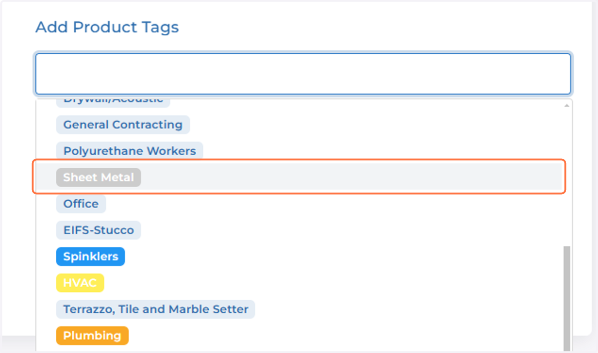 Select desired tags
